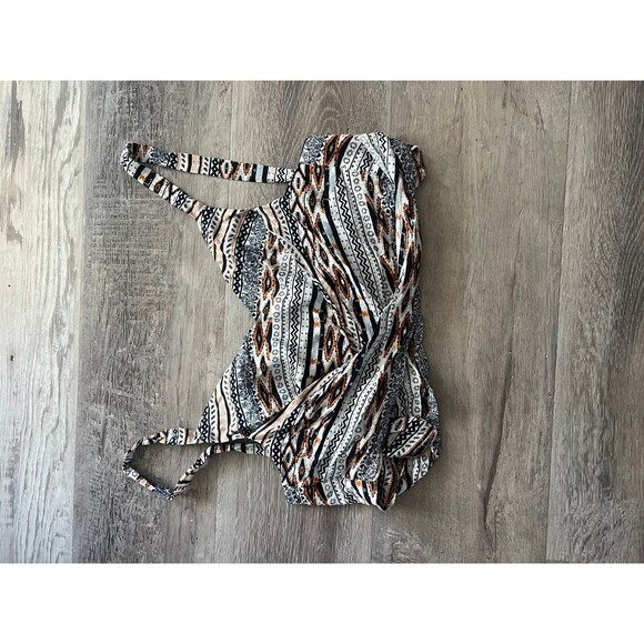 NWT Women’s Cross Tie Open Back Crop Top by Millau $108 TRIBAL print XS Tank Top - Picture 1 of 3